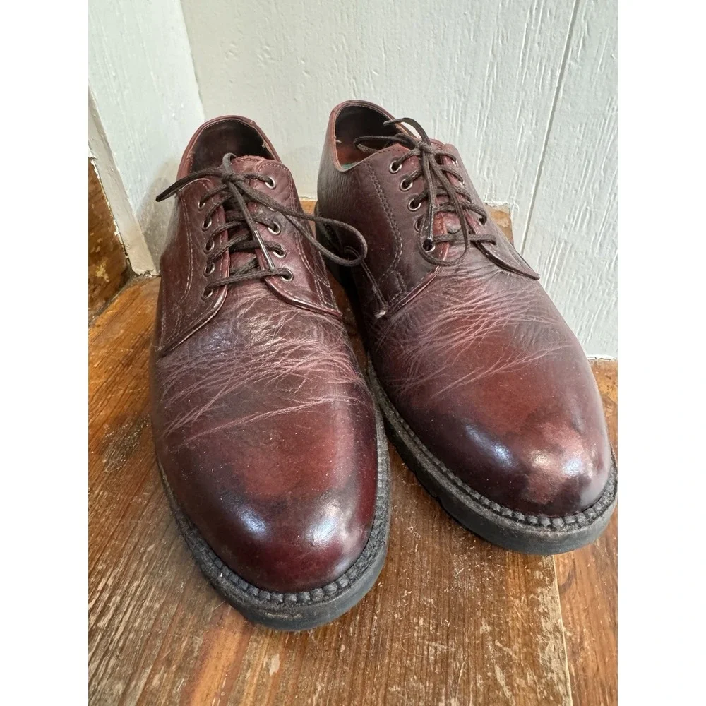 H.S. Trask Gallatin 1001 Bison Leather Derby Shoes Oxblood Brown Sz 11 M USA